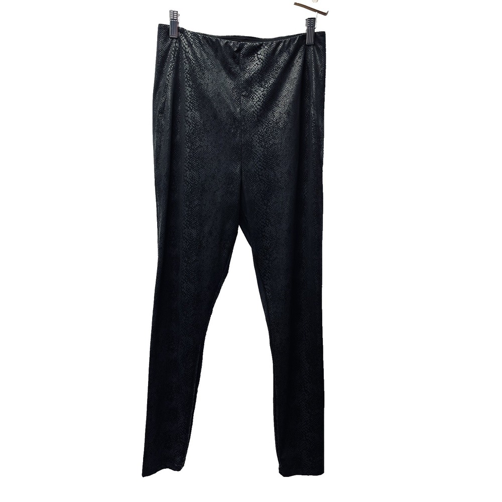 Lysse New York L Black Gray Snakeskin Leggings Goth Y2K Stretch Slimming Biker